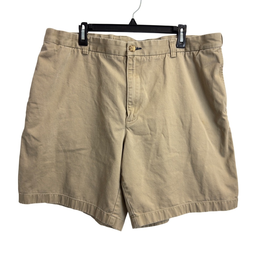 Duluth Trading Co Mens Khaki Chino Shorts Size 42 Tan Cotton Utility Pocket